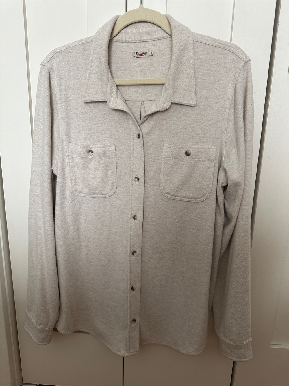 Faherty Tan Long-Sleeve Button-Down Shirt